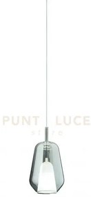 Vetro thelma 1 fume' d.19cm h.35cm 1 luce attacco e27 base d'attacc...