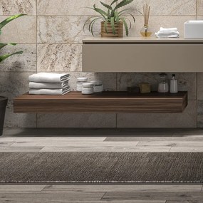 Composizione bagno sospesa mobile e mensolone da 140cm | KAM-KK1400 - KAMALU