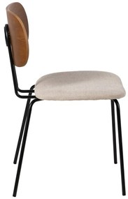 Set di 4 sedie da pranzo color crema con schienale in legno Cleo - Ixia