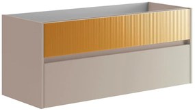 Mobile da bagno sospeso sotto lavabo L 119.5 x H 50 x P 45.5 cm beige laccato opaco, 2 cassetti VISOBATH Niwa
