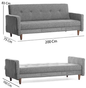 Divano a due posti NARA, grigio chiaro