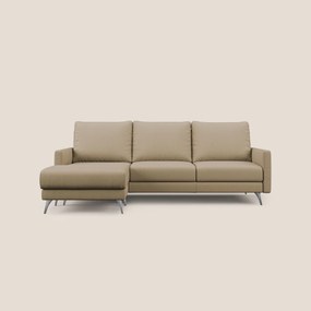 Klimt Divano angolare con sedute scorrevoli in tessuto morbido smacchiabile T05 beige