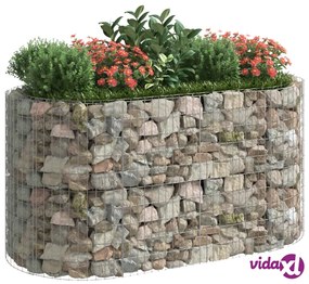 vidaXL Gabbione con Letto Rialzato in Ferro Zincato 200x100x100 cm