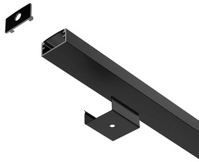 Profilo Mini 1m e 2m  Alluminio Nero stretto solo 14mm per striscia LED Variante Lunghezza 2 Metri