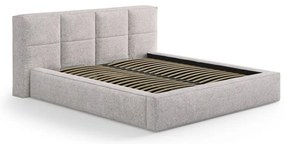 Letto matrimoniale imbottito beige con contenitore con rete inclusa 180x200 cm Simon Darren – Micadoni