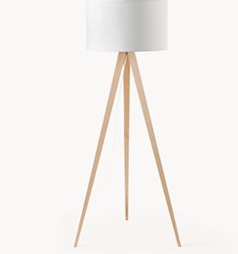 Lampada treppiede da terra in legno massiccio Jake