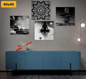 Set di quadri – Armonia Feng Shui in bianco e nero