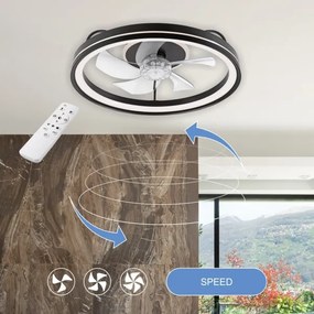Plafoniera LED con ventilatore FARGO LED/37W/230V nero + +TC