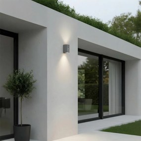 Applique GU10 con Sensore di Movimento IP65 Bidirezione - Grigia