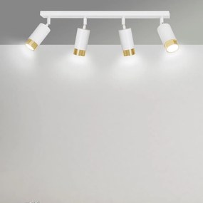 Lampada da Soffitto in Acciaio HIRO 4 Nero Cromo/Oro 4xGU10