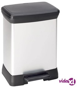 Curver Pattumiera a Pedale Deco Rettangolare 30 L Argento