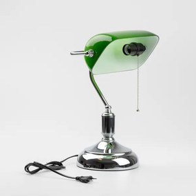 Brilagi - Lampada da tavolo BANK OFFICE 1xE27/60W/230V cromo lucido/verde