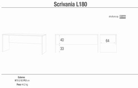 DIXIE - scrivania moderna 180 cm