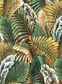 Essentials by Arte International Carta da parati Verdure - Green/ Gold