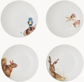 Set di 4 piatti fondi in Fine Bone China Worcester