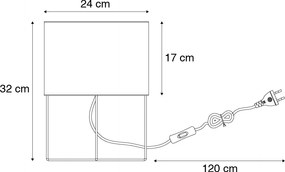 Lampada da tavolo moderna rosa con oro - Rosalina