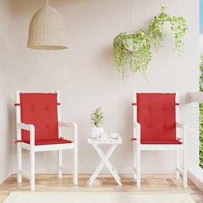 Cuscini Per Sedia Da Giardino 2 Pz Rossi 100x50x7 Cm İn Tessuto /