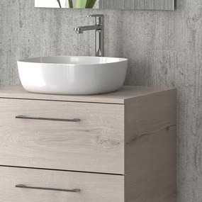 Mobiletto bagno 60 cm con due cassetti e piano per lavabo appoggio EL-60P - KAMALU