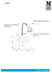 Markslöjd 107140 - Applique dimmerabile con USB LOGI 1xGU10/7W/230V