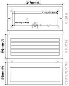 Applique Line Design - E27 Nera per Esterni IP65 Antiabbagliamento