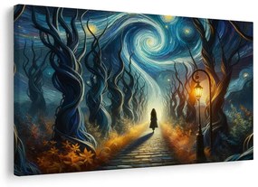 Quadro su tela – Sentiero verso la notte stellata