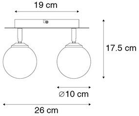 Faretto oro 2 luci orientabile con vetro fumé - ATHENAS