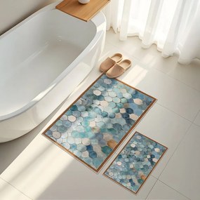 Set di tappetini per il bagno blu 2 pz 60x100 cm – Foutastic