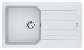 Lavello sopratop 1 vasca con gocciolatoio laterale destro o sinistro FRANKE City L 86 x L 50 cm bianco