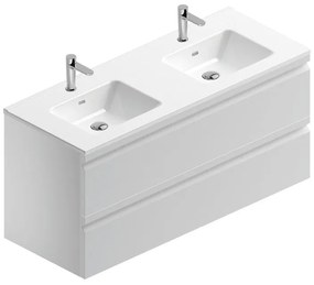 Mobile sottolavabo e lavabo Pull per vasca centrale bianco opaco in mdf L 120 x H 56 x P 46 cm 2 cassetti
