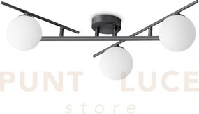 Atlas plafoniera 3 luci attacco g9 colore nero in metallo e diffuso...