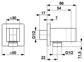 KFA Armatura 845-051-81 - Supporto doccia angolare con uscita LOGON ottone/opaco nero