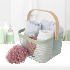 Cesto con filo metallico in metallo 24,5x24,5x30 cm Greenish – Orion