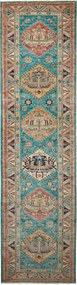 Kazak Tappeto orientale 80 x 300 Turchese (Pakistan) Annodato A Mano