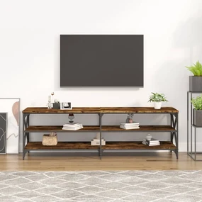 Mobile tv rovere fumo 160x40x50 cm in legno multistrato