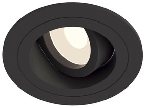 Faretto Da Incasso Moderno Atom Alto Alluminio Nero 1 Luce