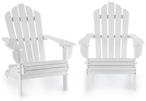 blumfeldt Vermont Set 2 Sedie da Giardino Stile Adirondack Abete bianco