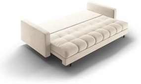 Divano color crema allungabile/con contenitore con rivestimento in velluto 222 cm Bali – Cosmopolitan Design