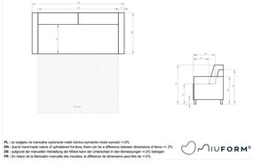 Divano letto blu scuro 168 cm Lucky Lucy - Miuform