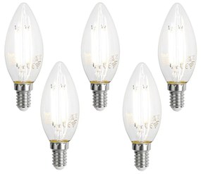 Set di 5 Lampadine LED Smart E14 C35 Trasparenti 4.2W 470lm 2700-6500K