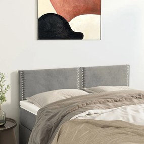 Testiere 2 Pz Grigio Chiaro 72x5x78/88 Cm İn Velluto /