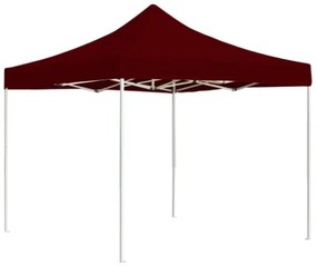 Gazebo Professionale Pieghevole in Alluminio 3x3 m Rosso Vino