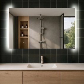 Rettangolare specchio bagno con luce LED L62 specchio retroilluminato da trucco con Specchio cosmetico, Tappetino riscaldante