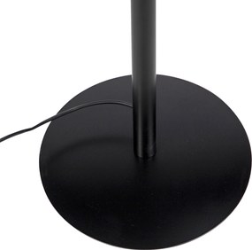 Lampada da terra nera con paralume in lino bianco 45 cm - Simplo