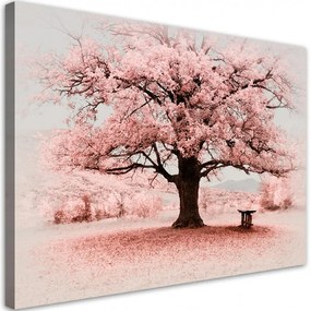 Quadro su tela, Natura di astrazione dell'albero rosa