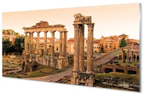 Quadro su vetro Roma alba del foro romano 100x50 cm