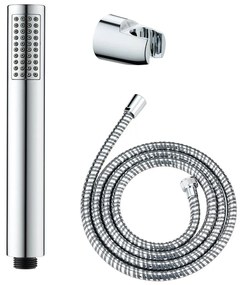 Soffione doccia con tubo flessibile in argento lucido Basic Line - Wenko