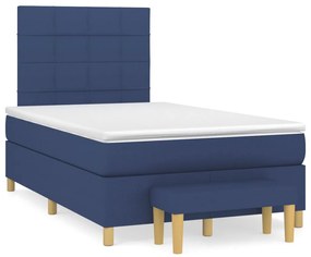 Giroletto A Molle Con Materasso Blu 120x190 Cm İn Tessuto /