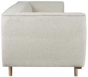 Divano 2-3 posti scandinavo in tessuto beige e legno MORRIS