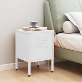 Comodino Bianco 35x35x51 Cm İn Acciaio /