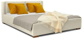 Letto matrimoniale imbottito beige con doghe in legno 180x200 cm Dreamer - Scandic